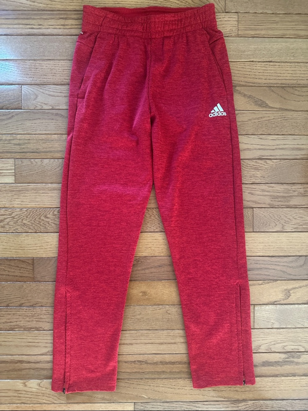 👖adidas Kids joggers climawarm pants red size medium youth like new
